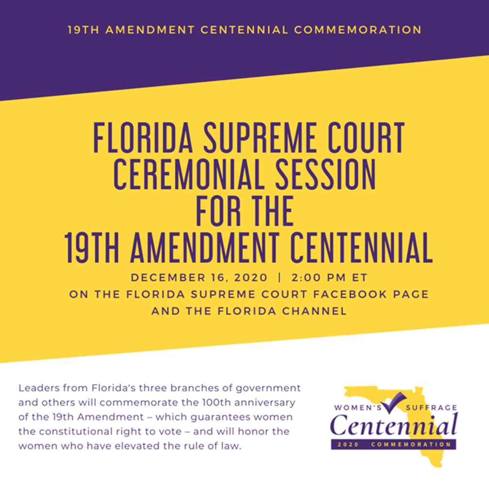 Women's Suffrage Centennial at the Florida Supreme Court